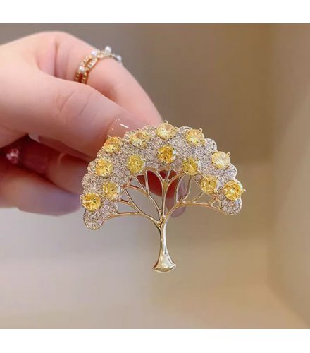 XSB238 - Golden Tree Saree Brooch